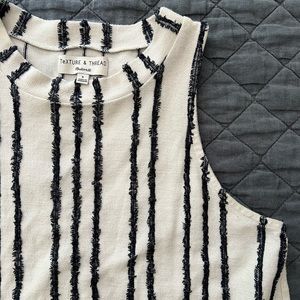 Madewell Textured Blue Striped Sleeveless Top